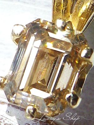 画像5:  K14/エメラルドカットダイヤモンドのペンダントトップ