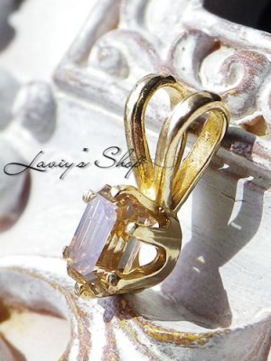 画像4:  K14/エメラルドカットダイヤモンドのペンダントトップ