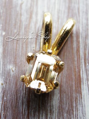 画像8:  K14/エメラルドカットダイヤモンドのペンダントトップ