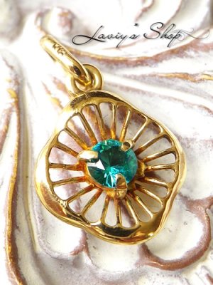 画像8: 稀少!K18/パライバベリルのペンダントトップ