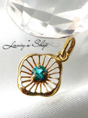 画像3: 稀少!K18/パライバベリルのペンダントトップ