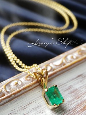 画像6: コロンビア産宝石エメラルドの1粒ネックレス