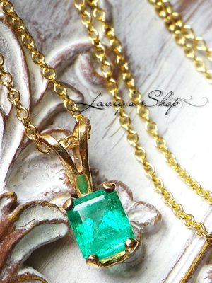 画像4: コロンビア産宝石エメラルドの1粒ネックレス