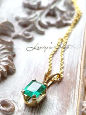 画像8: コロンビア産宝石エメラルドの1粒ネックレス