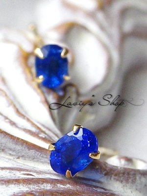 画像5: K18/宝石アウイナイトのスタッドピアス(OV)