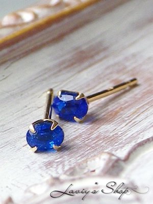 画像7: K18/宝石アウイナイトのスタッドピアス(OV)