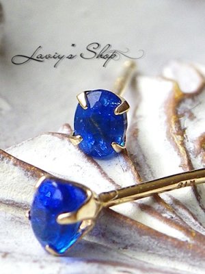 画像4: K18/宝石アウイナイトのスタッドピアス(OV)