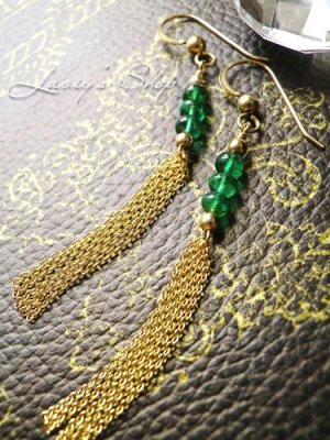 画像3: コロンビア産エメラルドの宝石ビーズタッセルピアス