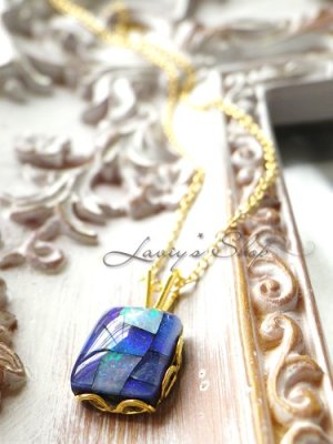 画像8: オーストラリアンモザイクオパールの1粒ネックレス(トリプレット)