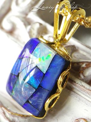 画像3: オーストラリアンモザイクオパールの1粒ネックレス(トリプレット)