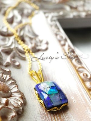 画像9: オーストラリアンモザイクオパールの1粒ネックレス(トリプレット)