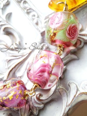 画像6: 〜匠〜24金粉入り蜻蛉珠の3連簪