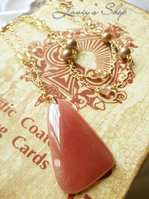 画像3: ペルー産大粒フリーシェイプインカローズのデザインチェーンネックレス