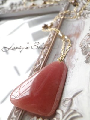 画像6: ペルー産大粒フリーシェイプインカローズのデザインチェーンネックレス