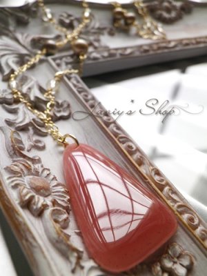 画像5: ペルー産大粒フリーシェイプインカローズのデザインチェーンネックレス