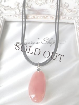 画像5: ペルー産大粒フリーシェイプインカローズのワックスコードネックレス