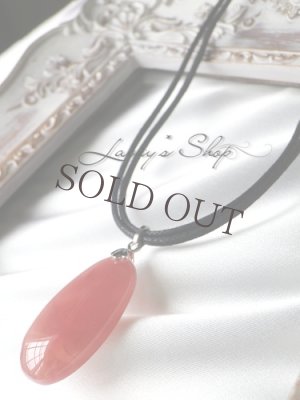 画像3: ペルー産大粒フリーシェイプインカローズのワックスコードネックレス