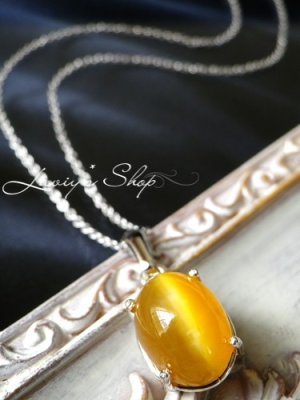 画像5: 甲高猫目イエローオパールの1粒ネックレス