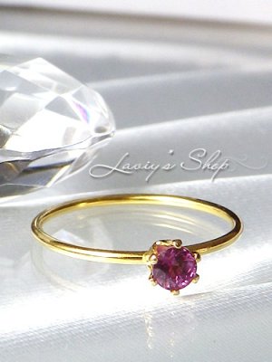 画像4: 非加熱/ワインレッドカラーサファイアの1粒リング