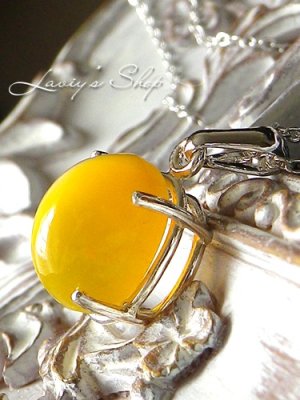 画像4: 甲高猫目イエローオパールの1粒ネックレス