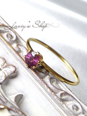 画像5: 非加熱/ワインレッドカラーサファイアの1粒リング