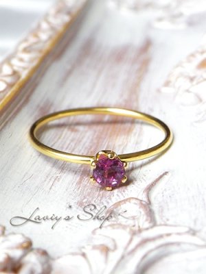 画像6: 非加熱/ワインレッドカラーサファイアの1粒リング