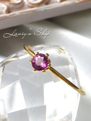 画像3: 非加熱/ワインレッドカラーサファイアの1粒リング