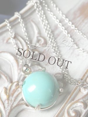 画像4: ラウンドカボションターコイズの1粒ネックレス