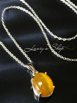 画像8: 甲高猫目イエローオパールの1粒ネックレス