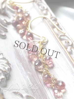 画像5: 非加熱/ロゼカラーサファイアのタッセルピアス