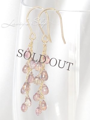 画像7: 非加熱/ロゼカラーサファイアのタッセルピアス