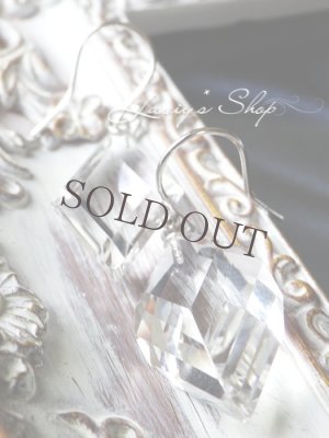 画像5:  ステップカット水晶の１粒ピアス