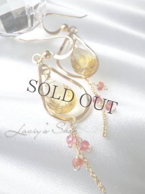 画像2: コンケイヴシトリンとレディッシュオレンジサファイアのデザインピアス