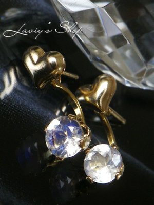 画像3: ロイヤルブルームーンのバックキャッチスタッドピアス(ハート)