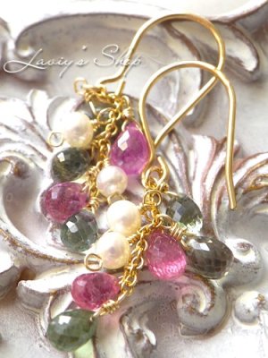 画像4: 2Color雫サファイアのタッセルデザインピアス