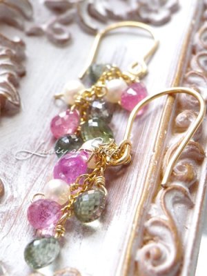 画像6: 2Color雫サファイアのタッセルデザインピアス