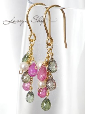 画像7: 2Color雫サファイアのタッセルデザインピアス