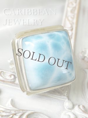 画像5: 高品質ブルーラリマールのスクエアクッションリング