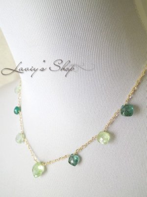 画像8: アフガニスタン産グリーン系トルマリンのアシメデザインネックレス