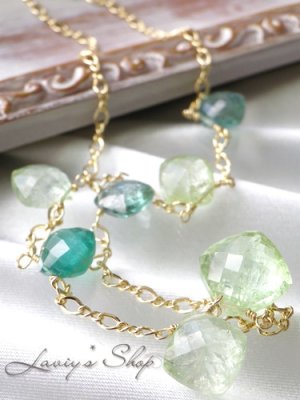 画像7: アフガニスタン産グリーン系トルマリンのアシメデザインネックレス