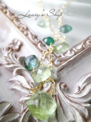 画像4: アフガニスタン産グリーン系トルマリンのアシメデザインネックレス