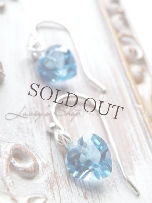 画像6: 宝石ハートカットスイスブルートパーズの1粒ピアス