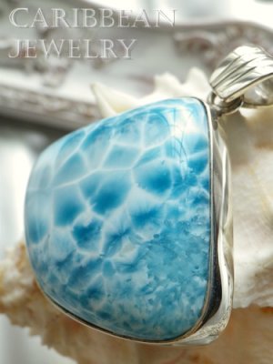 画像6: SAグレード!美麗波模様ラリマールのシェルフォルムペンダントトップ