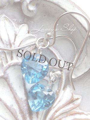 画像4: 宝石ハートカットスイスブルートパーズの1粒ピアス