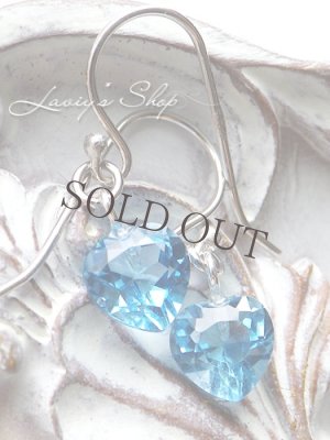 画像3: 宝石ハートカットスイスブルートパーズの1粒ピアス