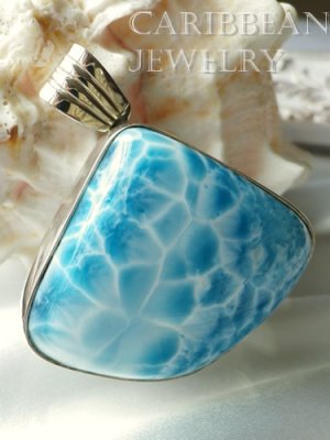 画像2: SAグレード!美麗波模様ラリマールのシェルフォルムペンダントトップ