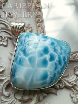 画像7: SAグレード!美麗波模様ラリマールのシェルフォルムペンダントトップ