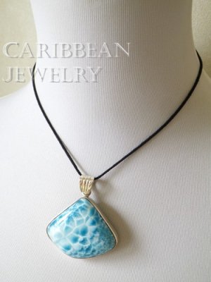 画像8: SAグレード!美麗波模様ラリマールのシェルフォルムペンダントトップ