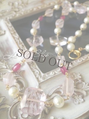 画像4: ピンクMix Gemのロングネックレス(贅沢Vr)