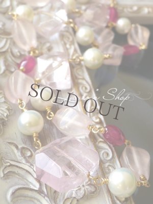 画像6: ピンクMix Gemのロングネックレス(贅沢Vr)